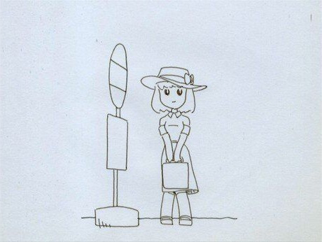 На автобусной остановке