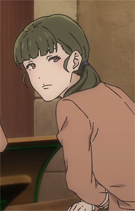 Ученица с зелёными волосами