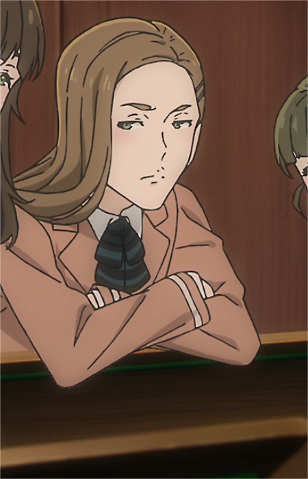 Ученица с каштановыми волосами